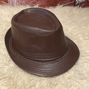 New faux leather hat
